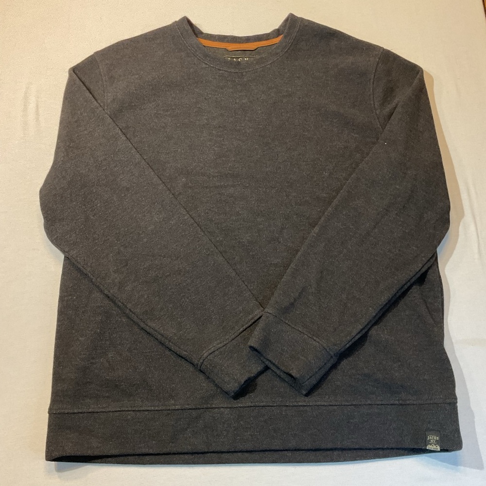 Jachs New York Black/Gray Thick Mens Crew‎ Neck Pullover Sweatshirt Size XL